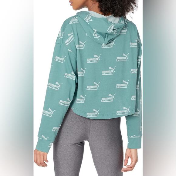 PUMA Women's Amplified Light Weight Hoodie in Blue Spruce Size: Medium - Picture 2 of 6